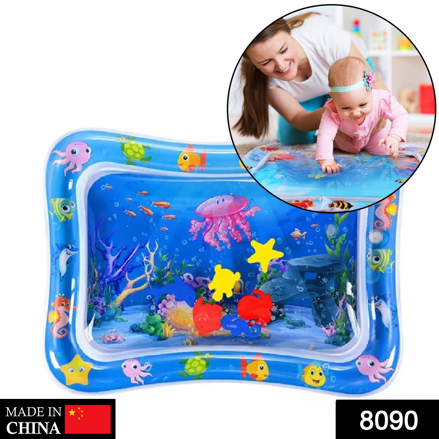 8090 Baby Water Mat Inflatable Baby Play Mat Activity Center For Infant Baby Toys 3 To 15 Months Baby Gifts For Boys Girls(Assorted Design)