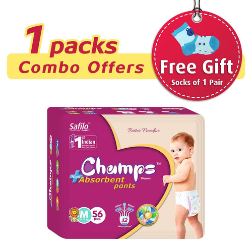 953 Premium Champs High Absorbent Pant Style Diaper Medium Size 56 Pieces (953_medium_56)