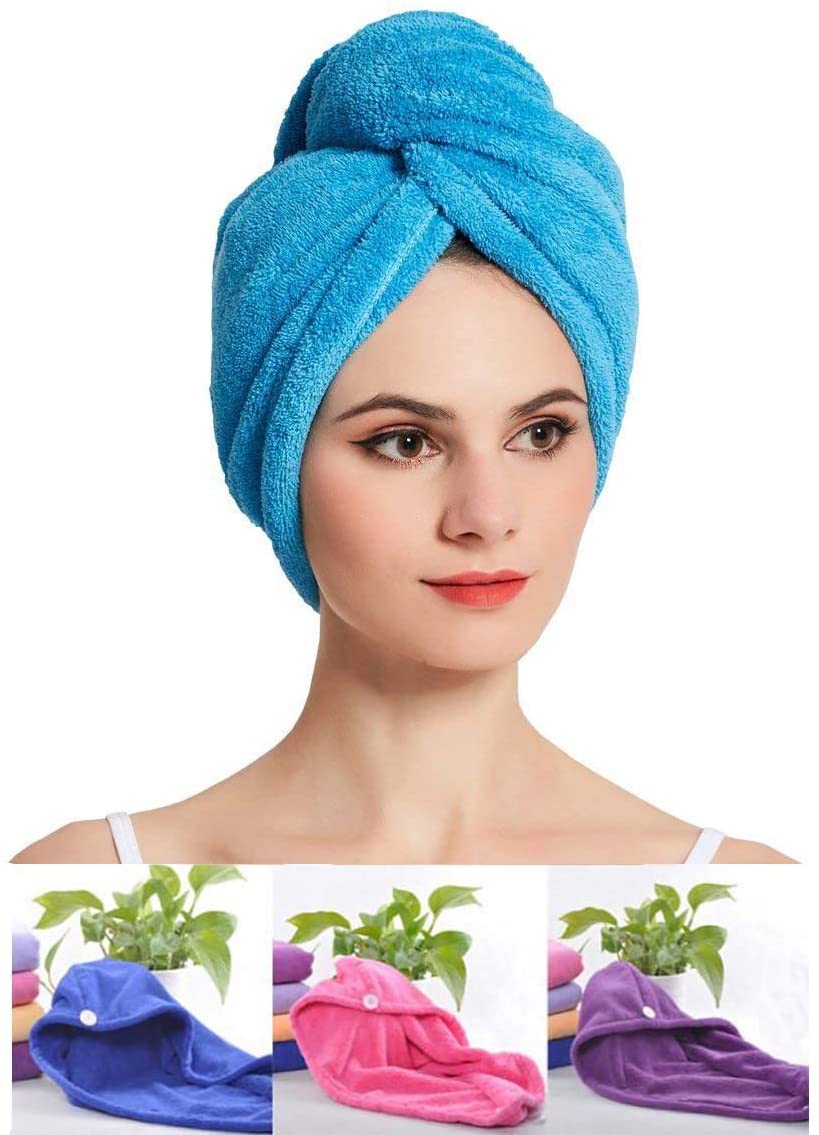 1408 Quick Turban Hair-drying Absorbent Microfiber Toweldry Shower Caps