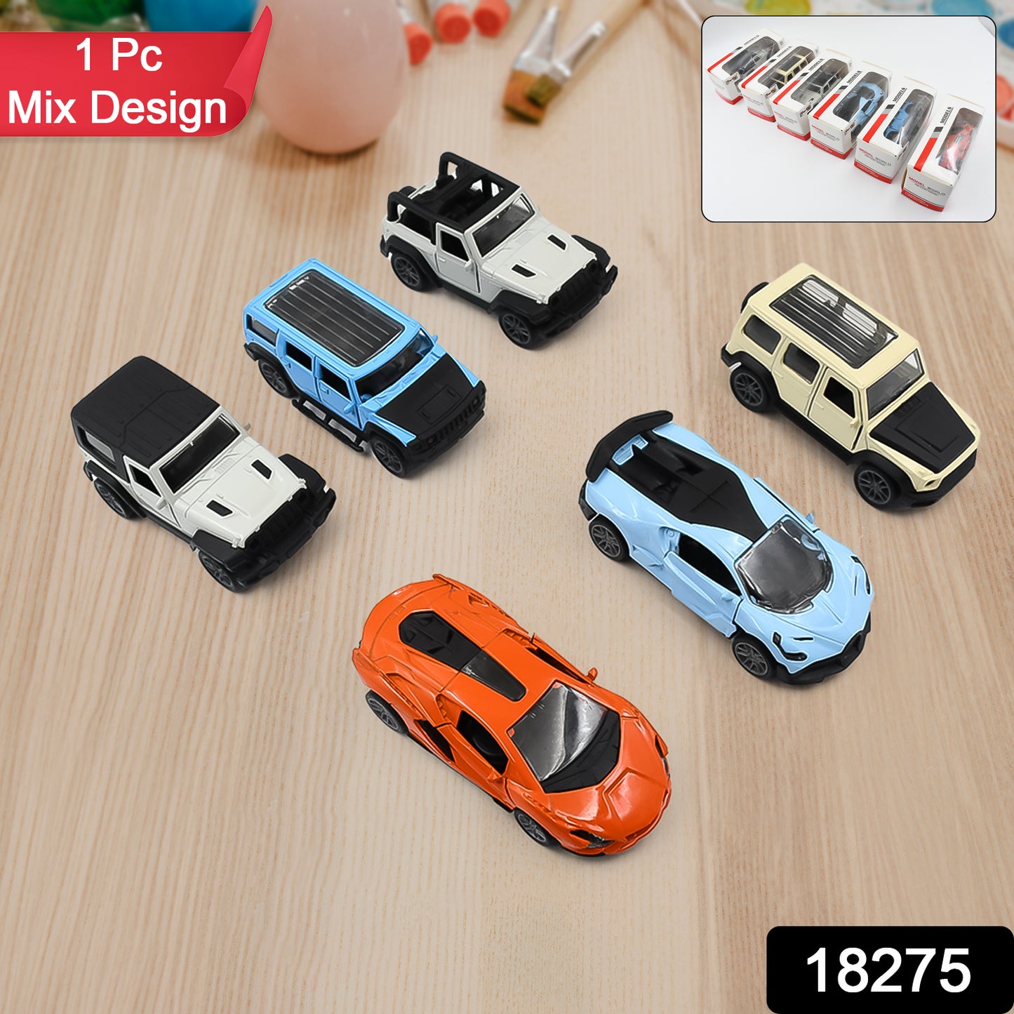 Mini Pull Back Car Widely Used By Kids (1 Pc  Mix Color  Design)