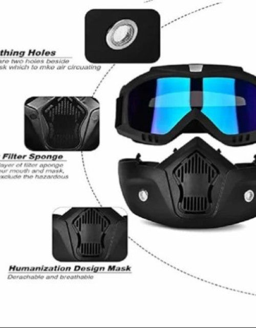 Rapid Motorcycle Goggle Face Mask, Polythene Bag