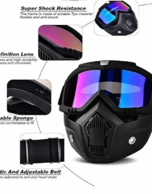 Rapid Motorcycle Goggle Face Mask, Polythene Bag