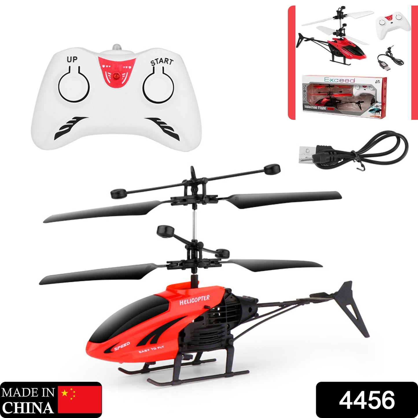 4456 Remote Control Helicopter With Usb Chargeable Cable For Boy And Girl Children (Pack Of 1)